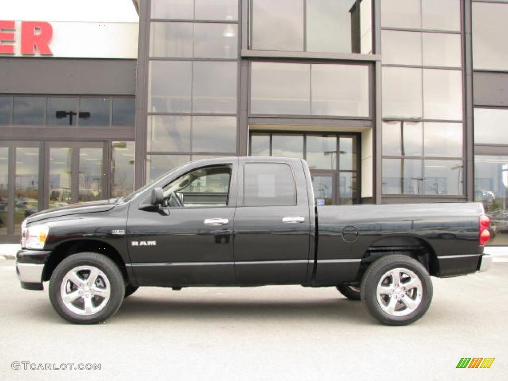 2008 Ram 1500 Big Horn Edition Quad Cab 4x4 - Brilliant Black Crystal Pearl / Medium Slate Gray photo #1