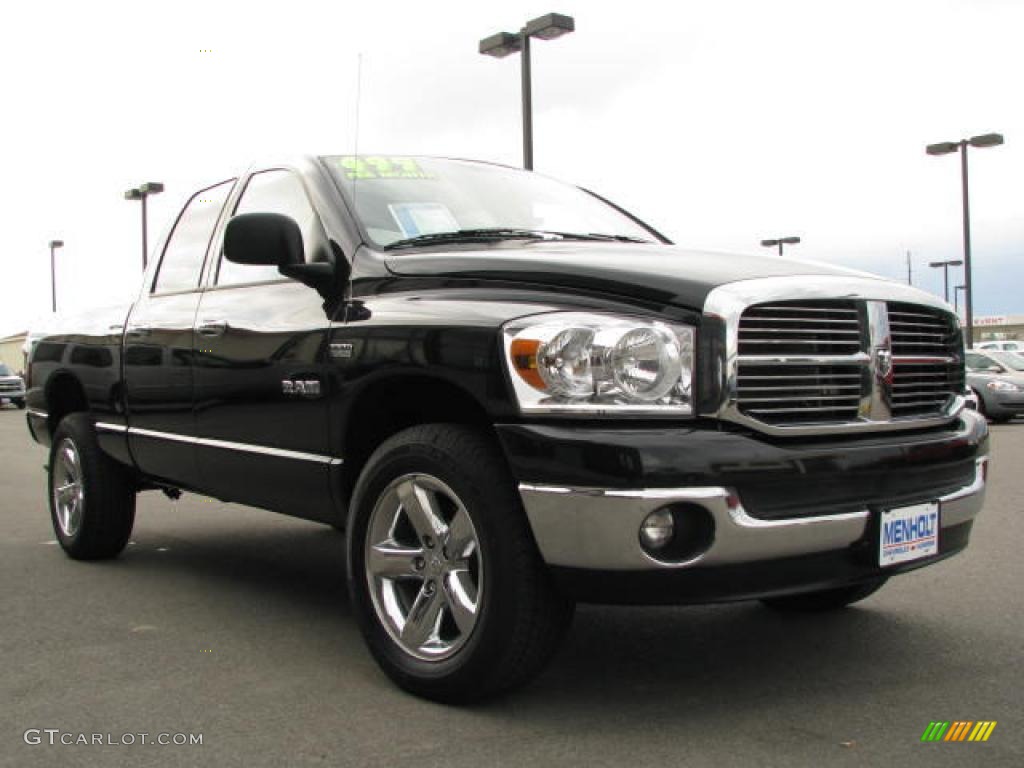 2008 Ram 1500 Big Horn Edition Quad Cab 4x4 - Brilliant Black Crystal Pearl / Medium Slate Gray photo #4