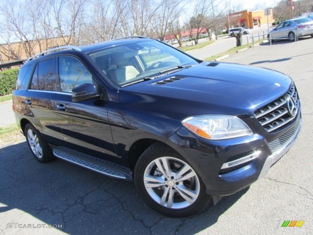 2014 ML 350 4Matic - Lunar Blue Metallic / Almond Beige photo #3