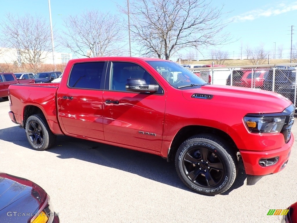 Flame Red 2023 Ram 1500 Big Horn Night Edition Crew Cab 4x4 Exterior Photo #145623629