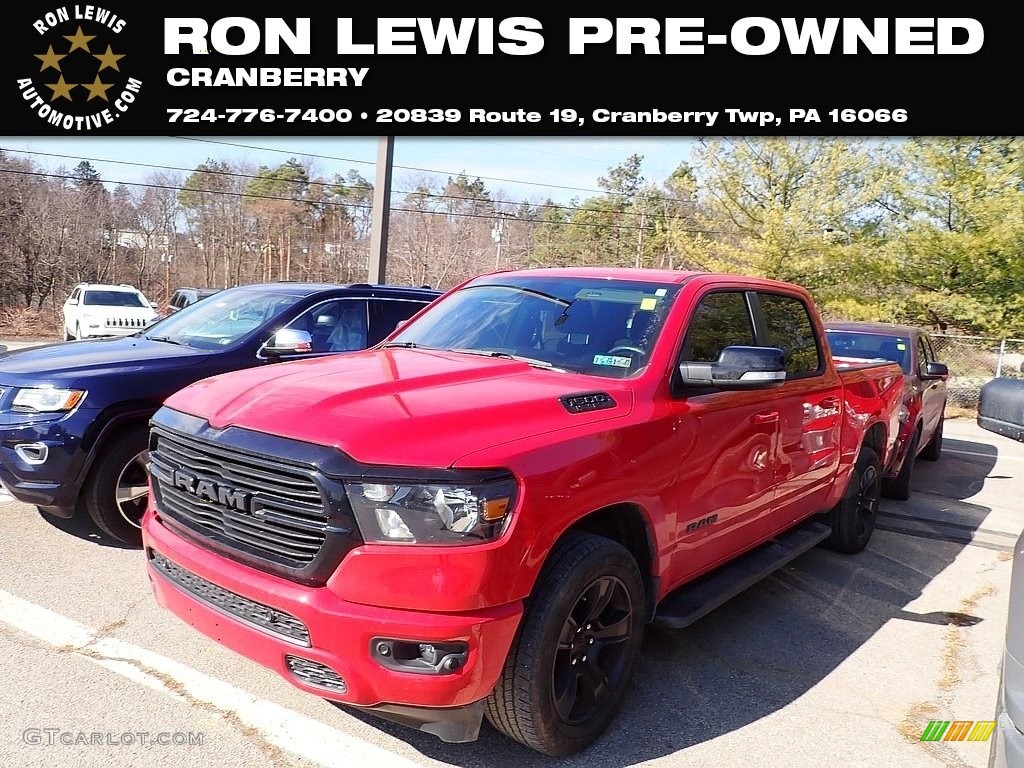 2021 1500 Big Horn Crew Cab 4x4 - Flame Red / Black photo #1