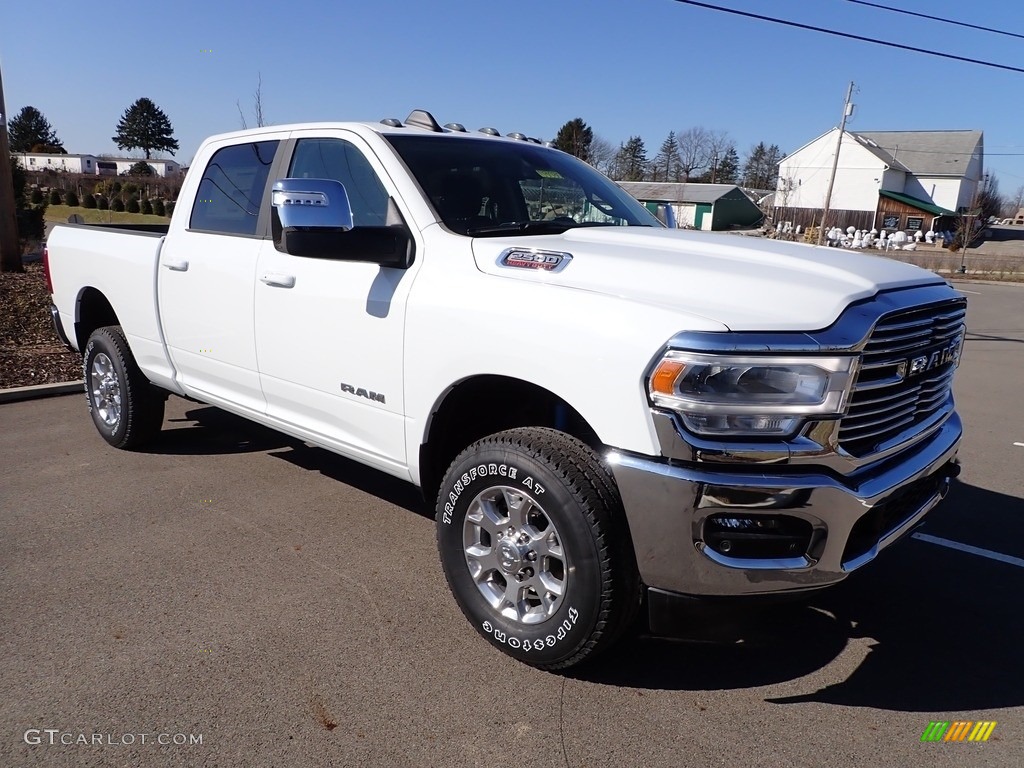 Bright White 2023 Ram 2500 Laramie Crew Cab 4x4 Exterior Photo #145624031