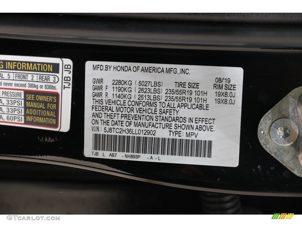 2020 Acura RDX AWD Color Code Photos