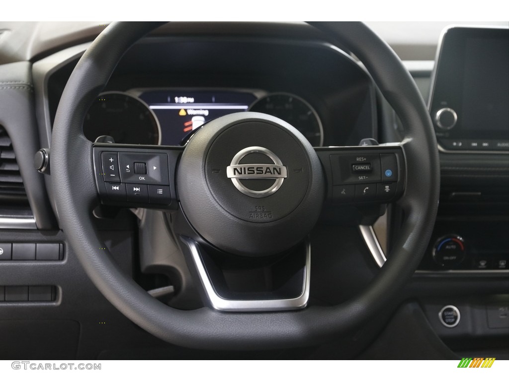 2021 Nissan Rogue SV AWD Charcoal Steering Wheel Photo #145625267