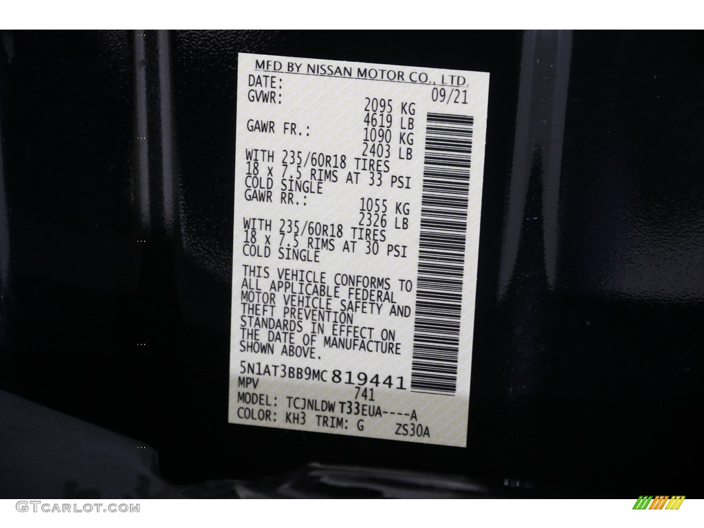 2021 Nissan Rogue SV AWD Color Code Photos