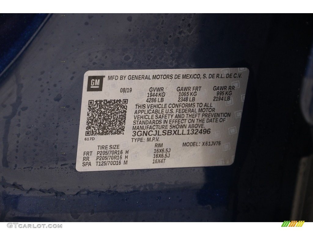 2020 Trax LT - Pacific Blue Metallic / Jet Black photo #20