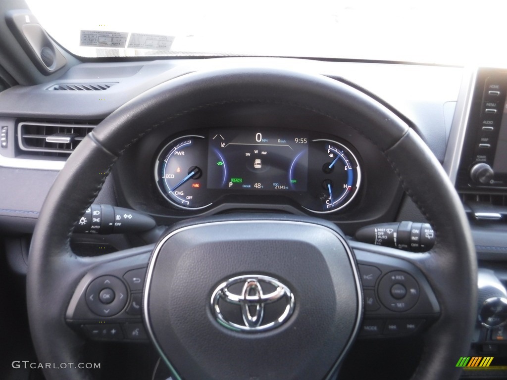 2021 Toyota RAV4 XSE AWD Hybrid Black Steering Wheel Photo #145630211