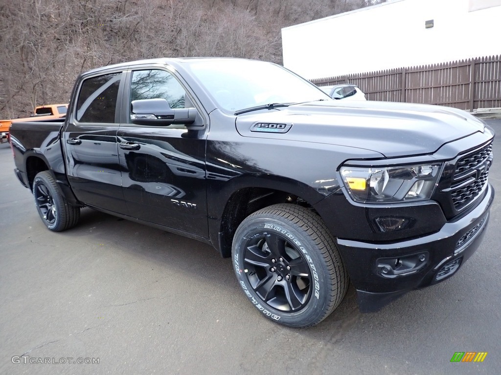 Diamond Black Crystal Pearl 2023 Ram 1500 Big Horn Night Edition Crew Cab 4x4 Exterior Photo #145631594