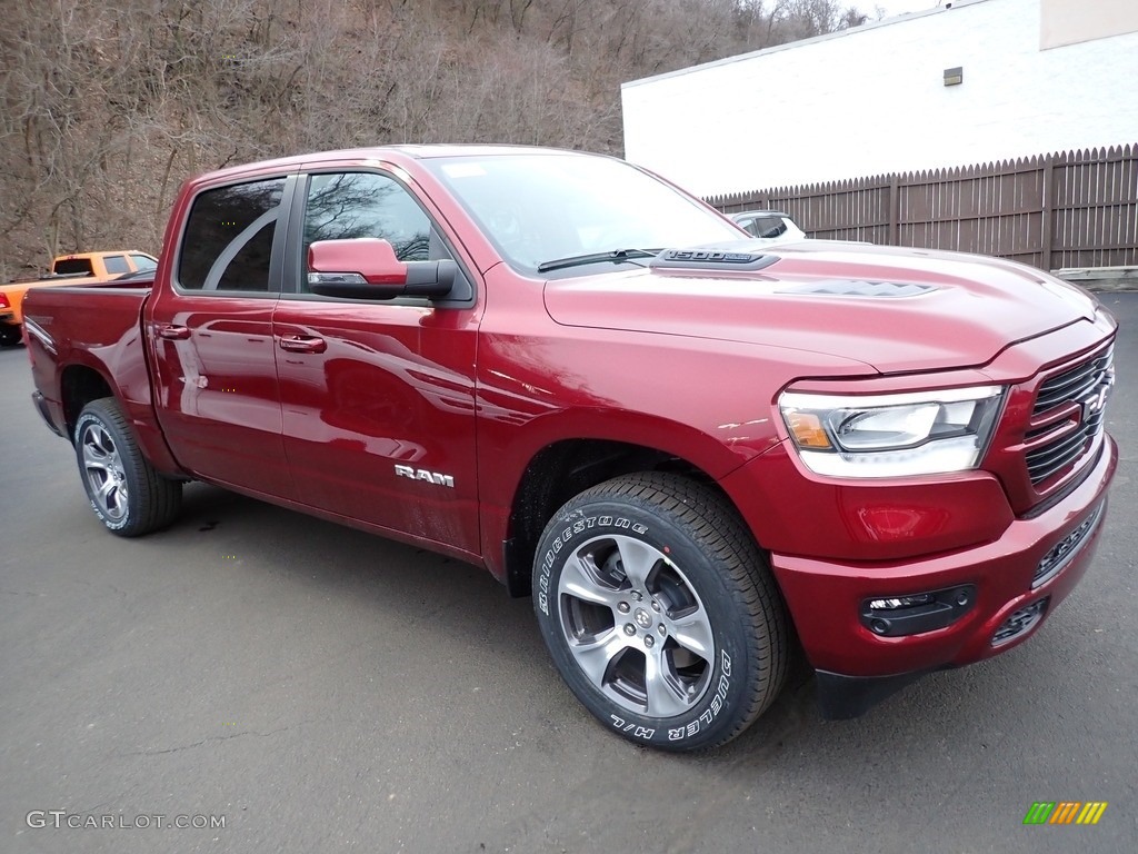 Delmonico Red Pearl 2023 Ram 1500 Laramie Crew Cab 4x4 Exterior Photo #145632041