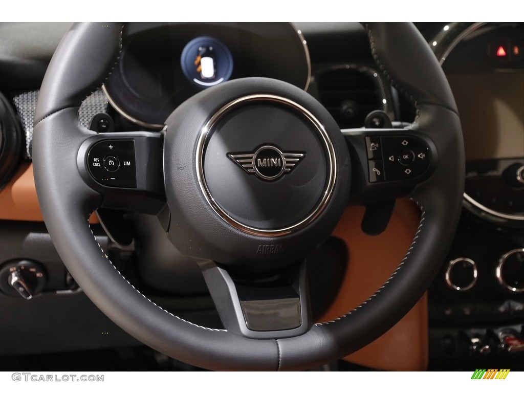 2023 Mini Hardtop Cooper S 4 Door Chesterfield/Malt Brown Steering Wheel Photo #145634357