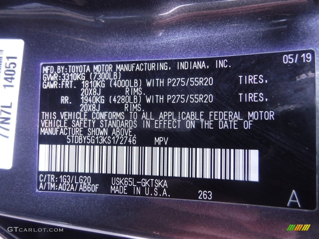 2019 Toyota Sequoia TRD Sport Color Code Photos