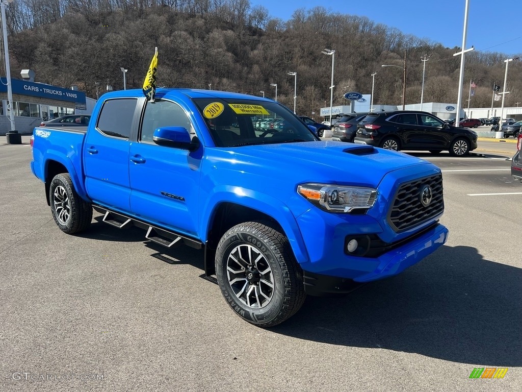 2021 Tacoma TRD Sport Double Cab 4x4 - Voodoo Blue / TRD Cement/Black photo #2