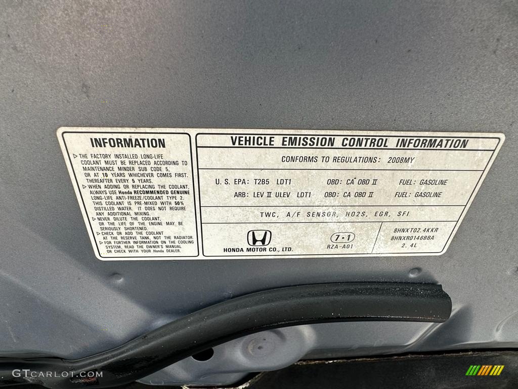 2008 CR-V EX-L - Glacier Blue Metallic / Gray photo #11