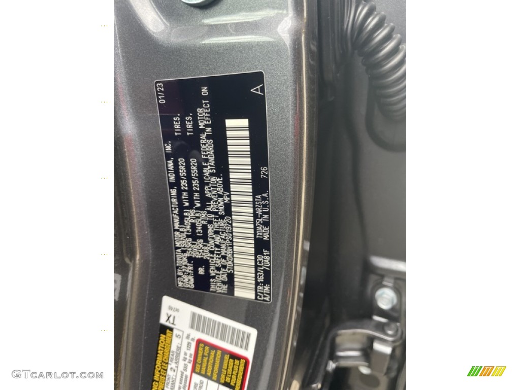 2023 Highlander Color Code 1G3 for Magnetic Gray Metallic Photo #145637870
