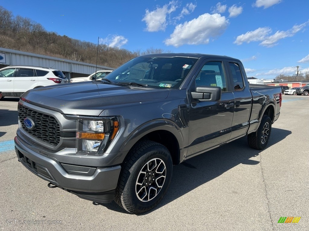 Carbonized Gray Metallic 2023 Ford F150 STX SuperCab 4x4 Exterior Photo #145638308
