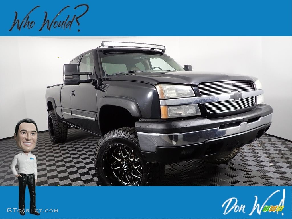 2005 Silverado 1500 Z71 Extended Cab 4x4 - Black / Tan photo #1