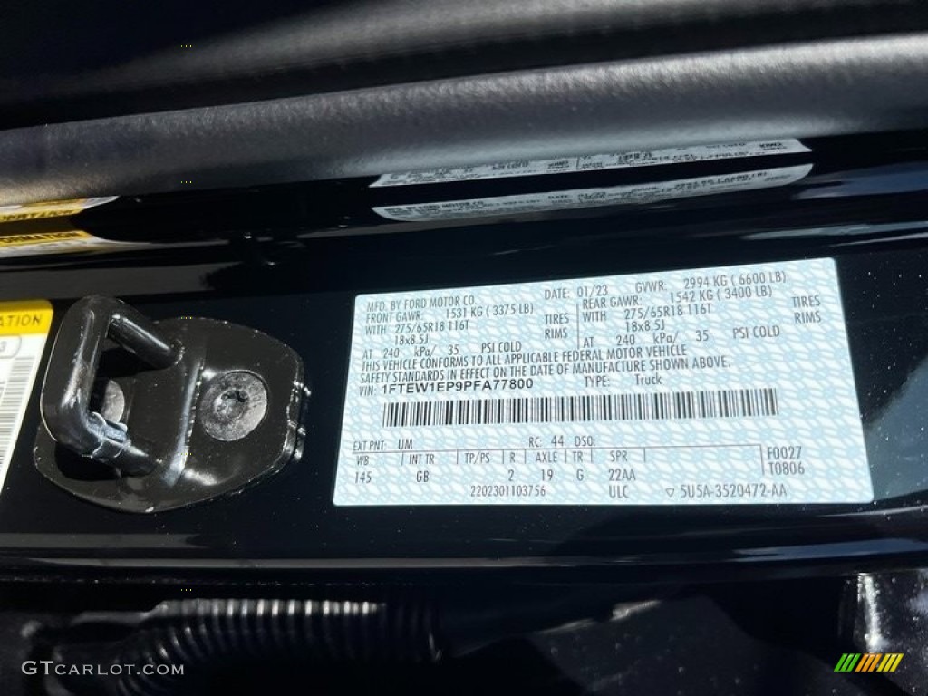2023 Ford F150 STX SuperCrew 4x4 Color Code Photos