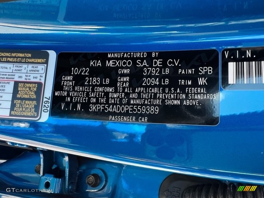 2023 Forte Color Code SPB for Sporty Blue Photo #145641824