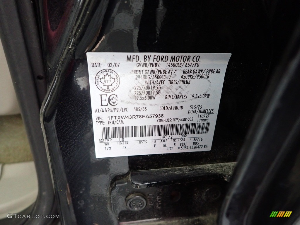 2008 F450 Super Duty Lariat Crew Cab 4x4 Dually - Black / Medium Stone Grey photo #32