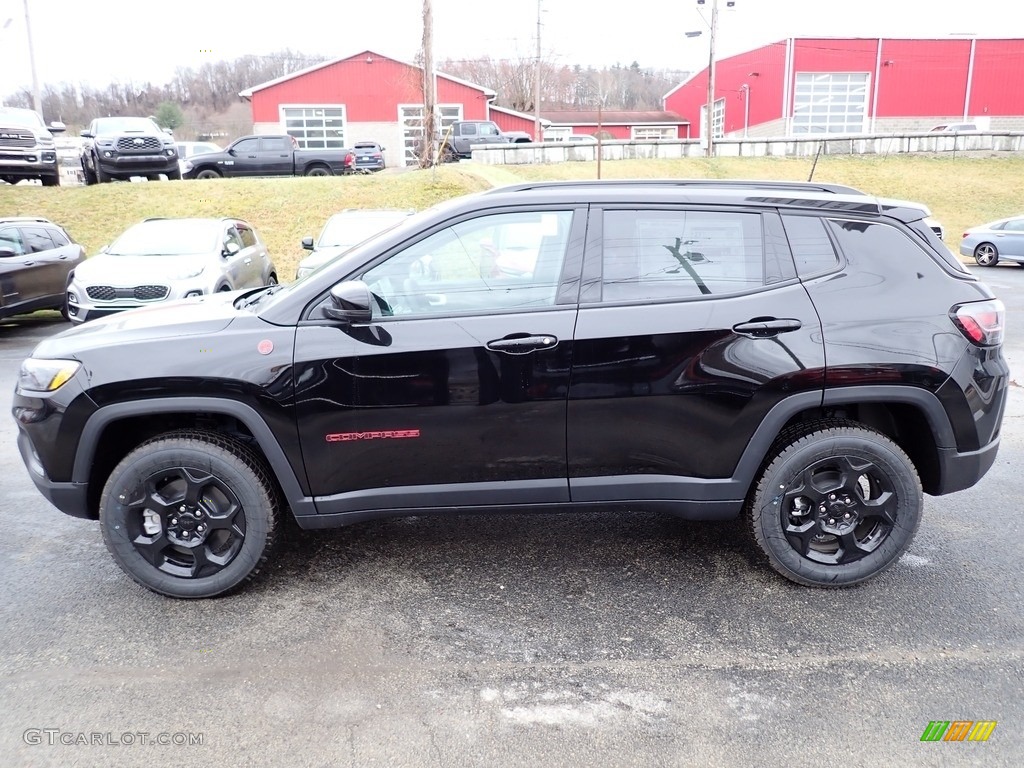 Diamond Black Crystal Pearl 2023 Jeep Compass Trailhawk 4x4 Exterior Photo #145646302