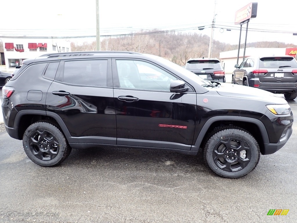 Diamond Black Crystal Pearl 2023 Jeep Compass Trailhawk 4x4 Exterior Photo #145646425