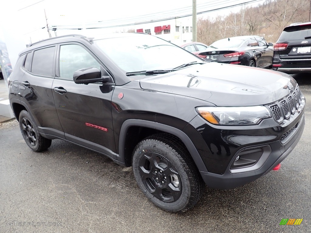 Diamond Black Crystal Pearl 2023 Jeep Compass Trailhawk 4x4 Exterior Photo #145646458