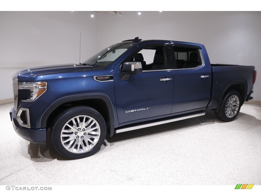 2019 Sierra 1500 Denali Crew Cab 4WD - Pacific Blue Metallic / Dark Walnut/­Dark Ash Grey photo #3