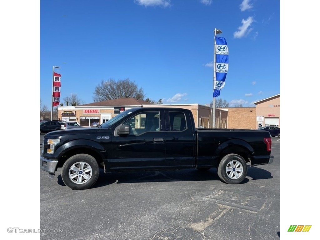 2016 F150 XLT SuperCab - Shadow Black / Medium Earth Gray photo #2