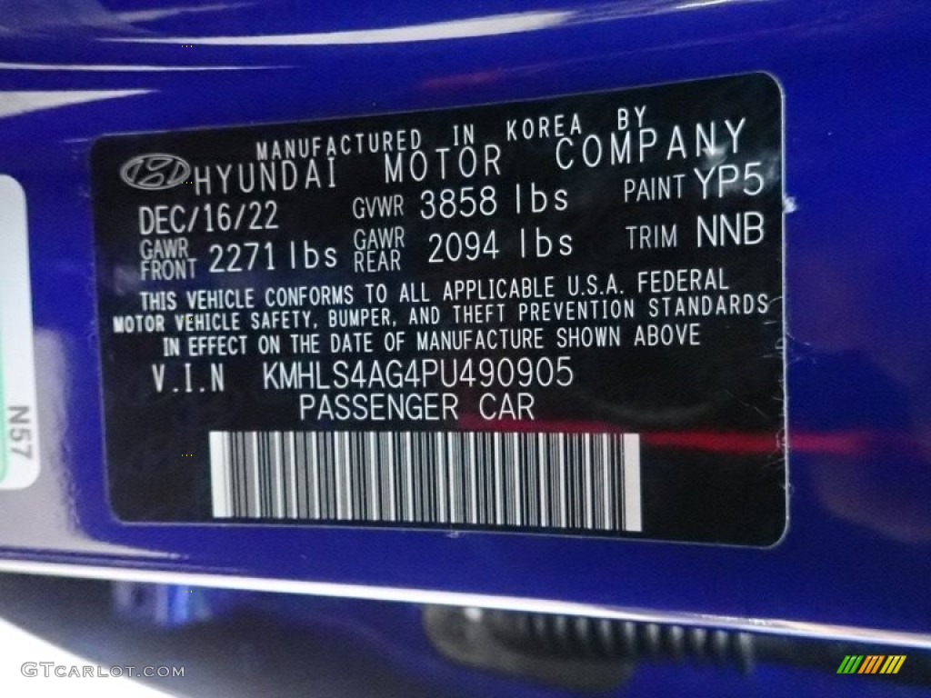 2023 Elantra SEL - Intense Blue / Black photo #18