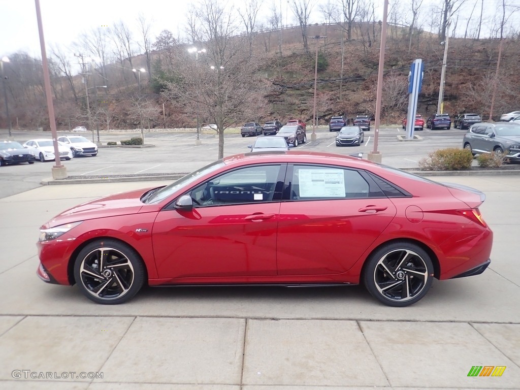 Scarlet Red Pearl 2023 Hyundai Elantra N-Line Exterior Photo #145654213