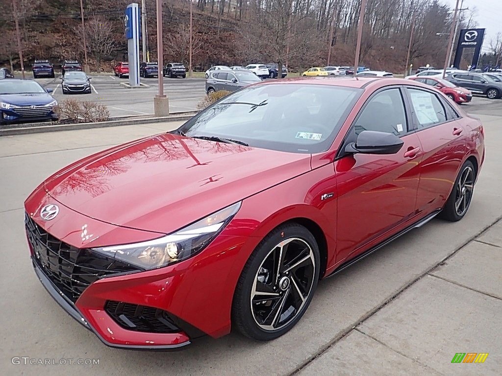 Scarlet Red Pearl 2023 Hyundai Elantra N-Line Exterior Photo #145654234
