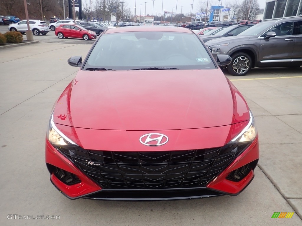 2023 Elantra N-Line - Scarlet Red Pearl / Black photo #8