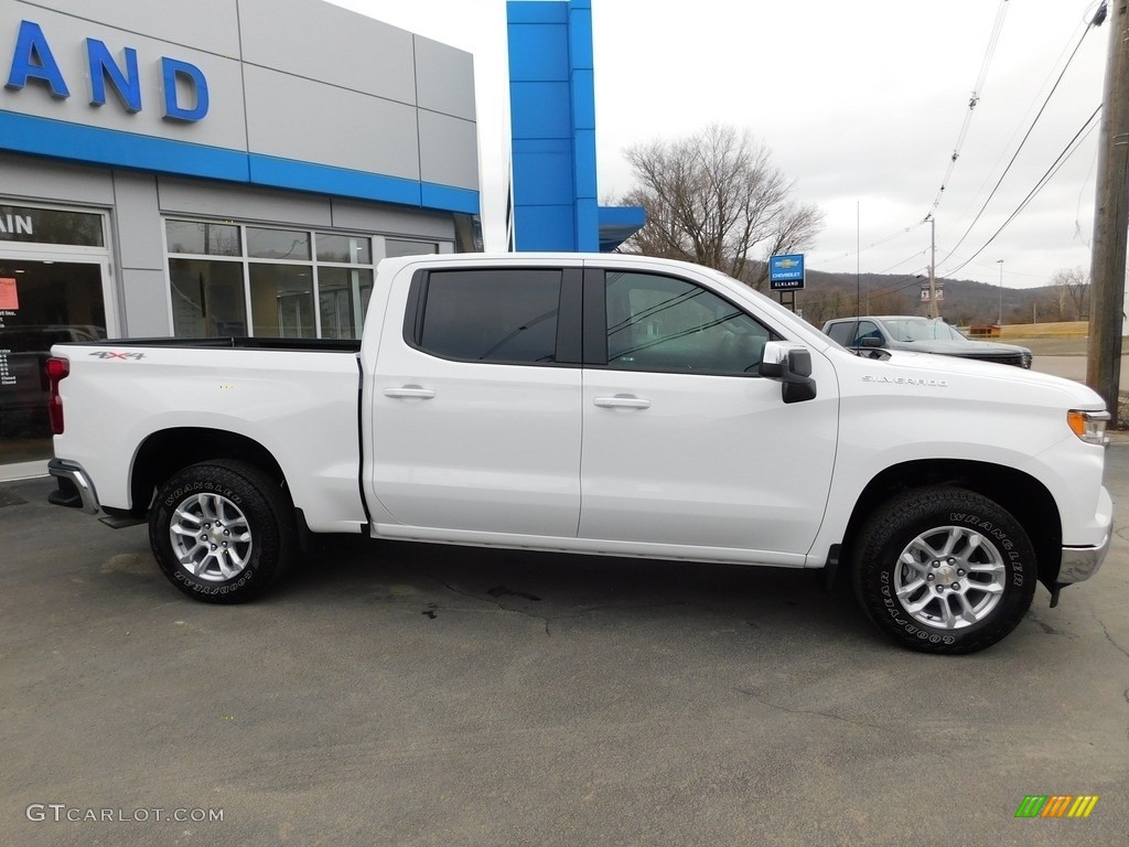 Summit White 2023 Chevrolet Silverado 1500 LT Crew Cab 4x4 Exterior Photo #145654462