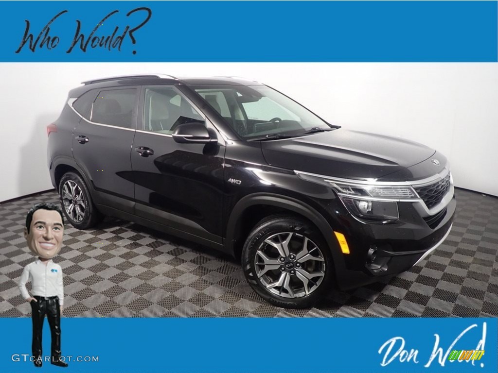 2021 Seltos EX AWD - Black Cherry / Black photo #1
