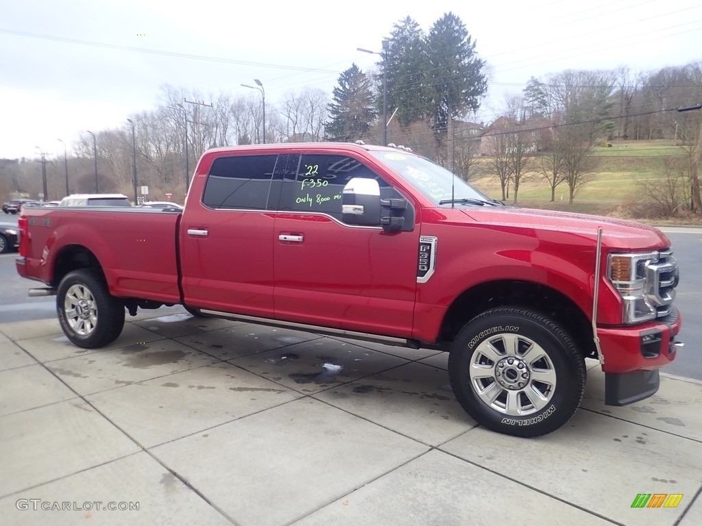 2022 F350 Super Duty Platinum Crew Cab 4x4 - Rapid Red / Medium Earth Gray photo #6