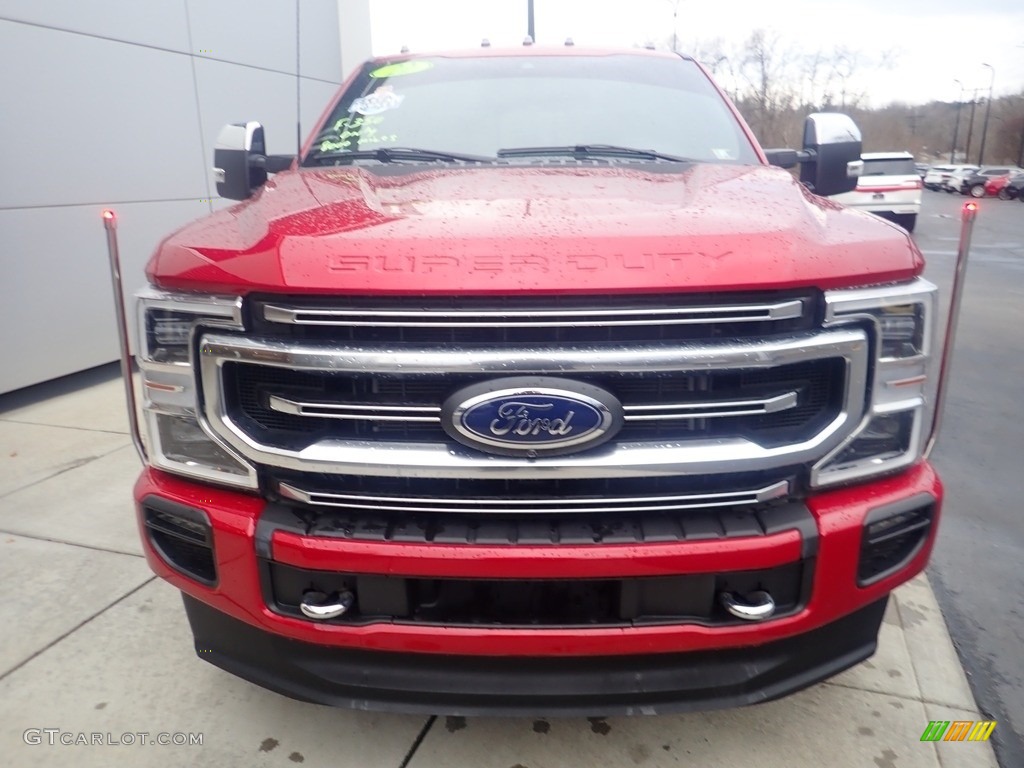2022 F350 Super Duty Platinum Crew Cab 4x4 - Rapid Red / Medium Earth Gray photo #8