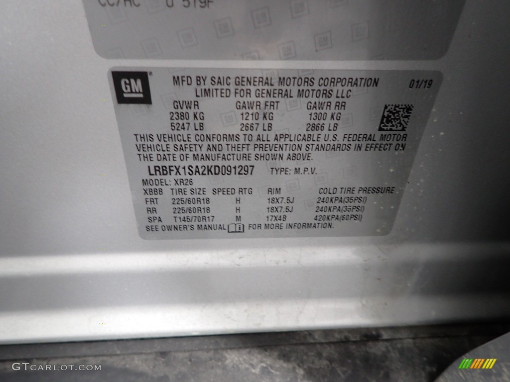 2019 Envision Preferred AWD - Galaxy Silver Metallic / Light Neutral photo #33