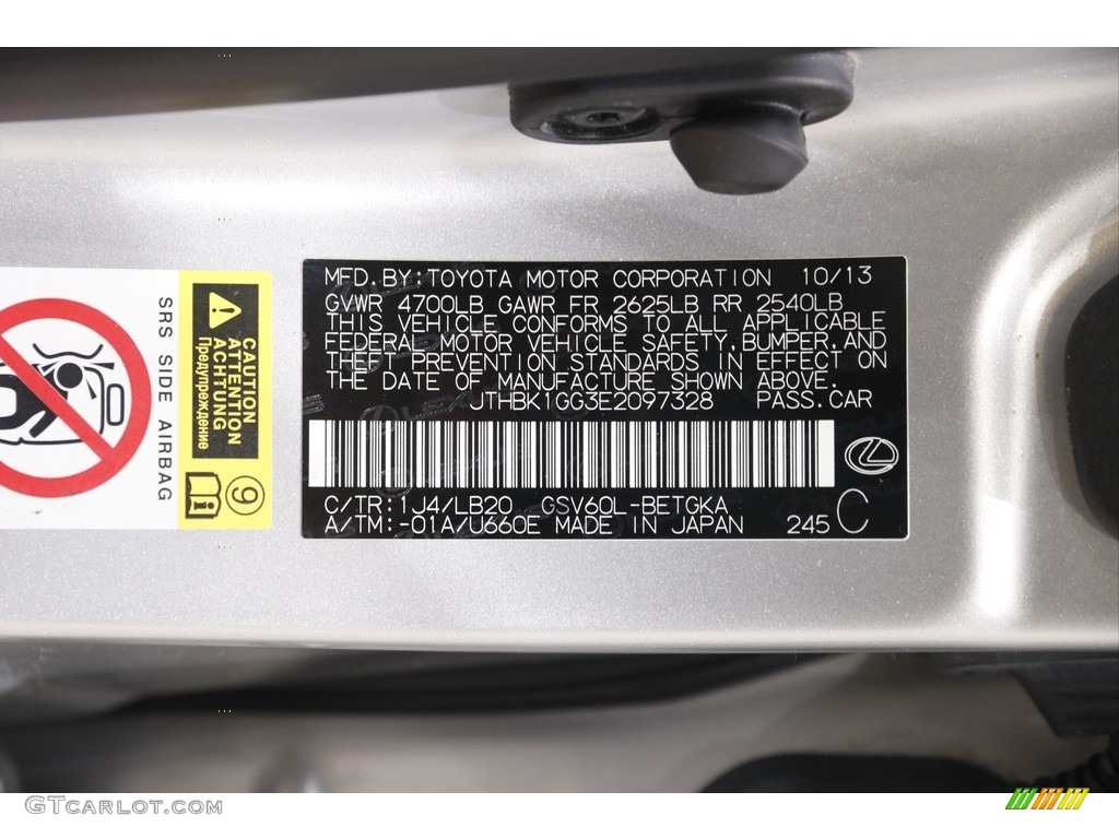 2014 ES 350 - Silver Lining Metallic / Black photo #26