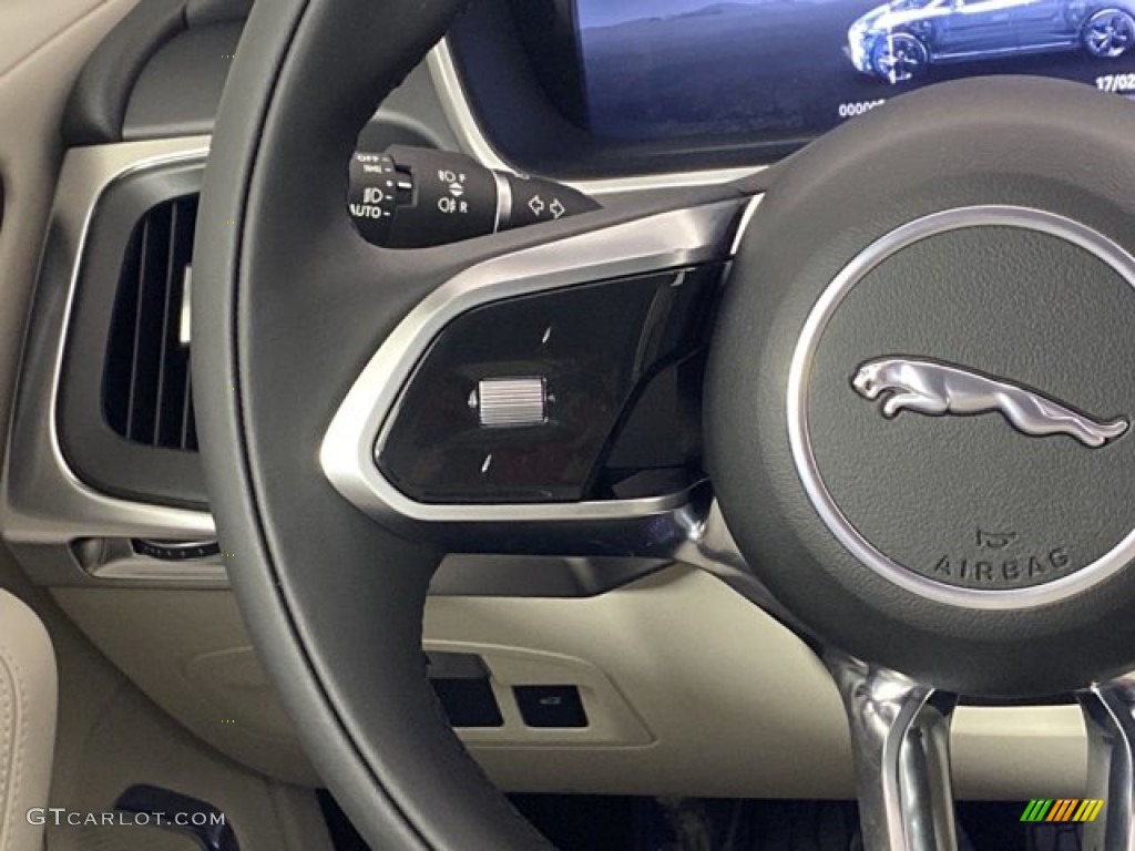 2023 Jaguar I-PACE HSE AWD Light Oyster/Light Oyster Stitching Steering Wheel Photo #145658516