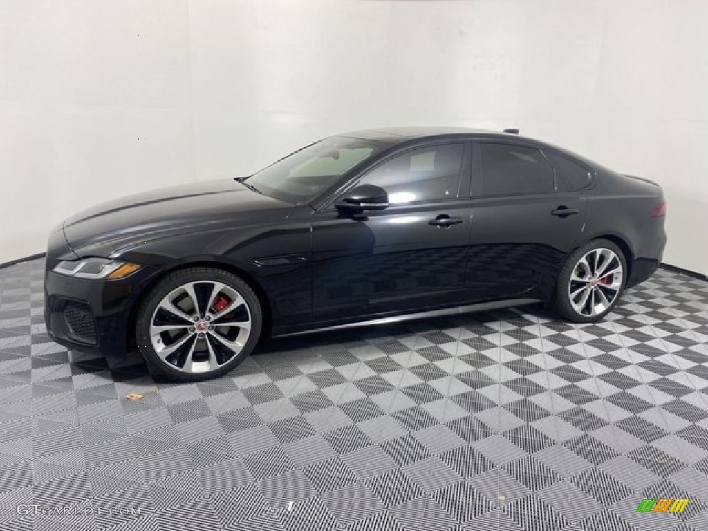 Santorini Black Metallic 2022 Jaguar XF R-Dynamic SE AWD Exterior Photo #145658702