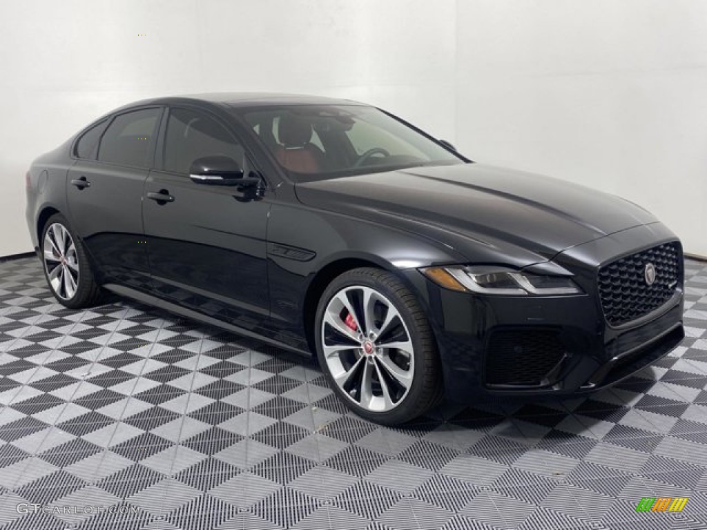 Santorini Black Metallic 2022 Jaguar XF R-Dynamic SE AWD Exterior Photo #145658780