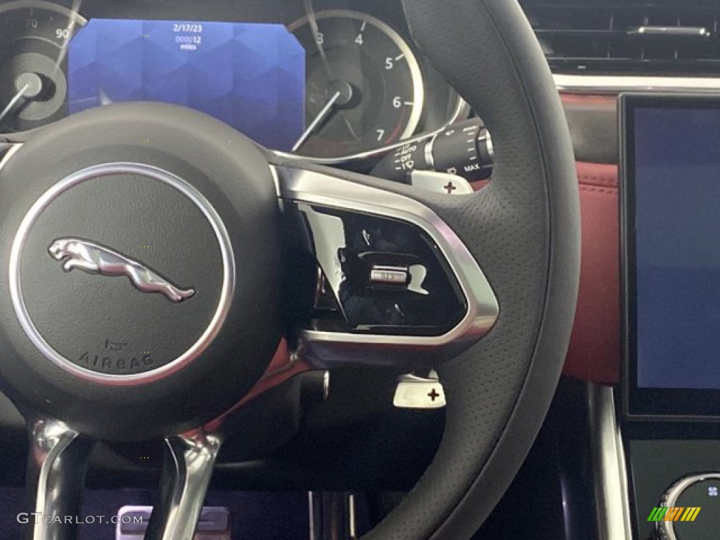 2022 Jaguar XF R-Dynamic SE AWD Ebony/Ebony Steering Wheel Photo #145658876