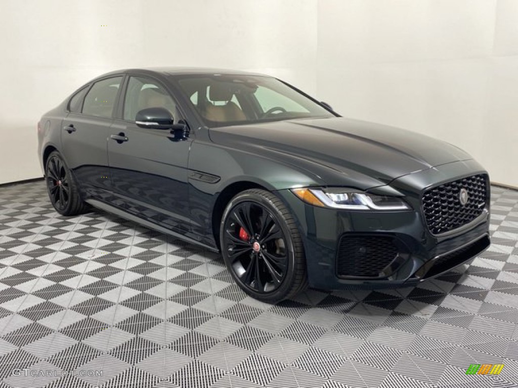 2023 XF R-Dynamic SE AWD - British Racing Green Metallic / Siena Tan/Ebony photo #12