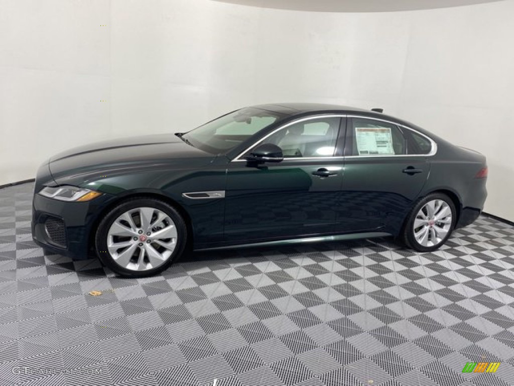 British Racing Green Metallic 2022 Jaguar XF R-Dynamic SE AWD Exterior Photo #145659023