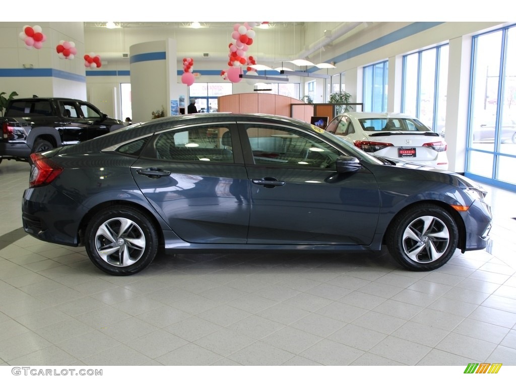 2020 Civic LX Sedan - Cosmic Blue Metallic / Gray photo #6