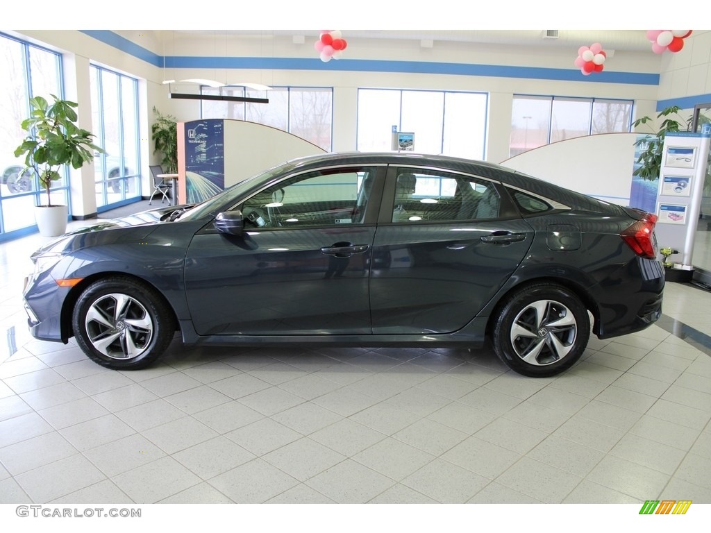 2020 Civic LX Sedan - Cosmic Blue Metallic / Gray photo #12