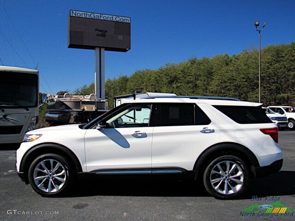 Star White Metallic Tri-Coat 2023 Ford Explorer Platinum 4WD Exterior Photo #145659730