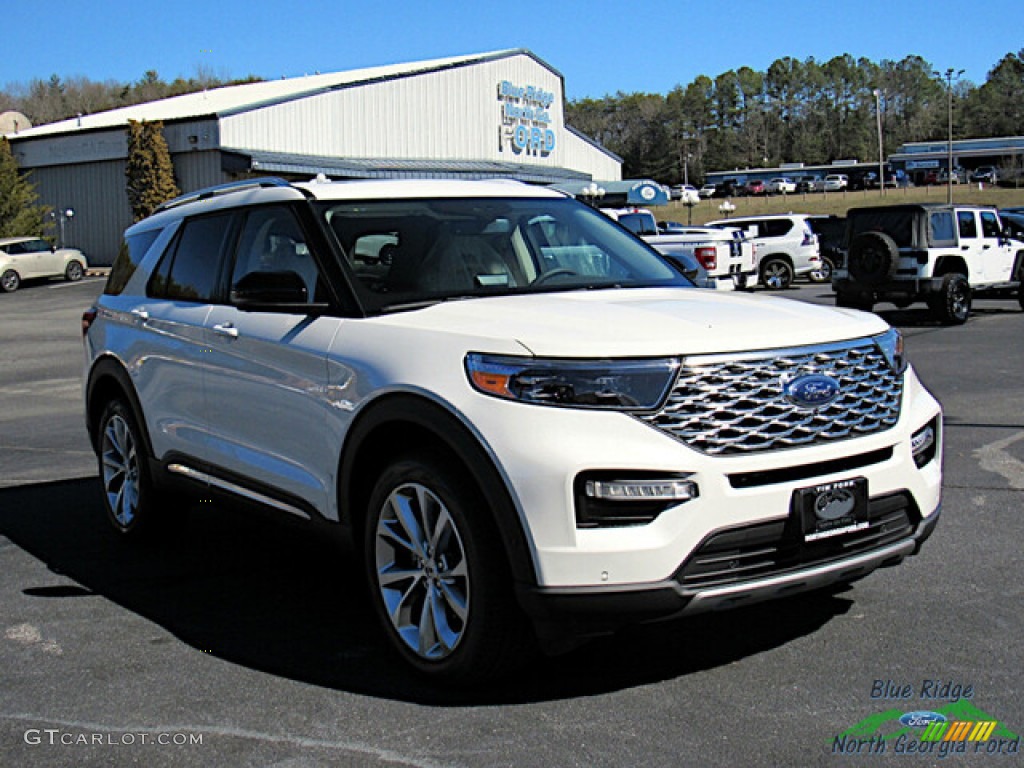 2023 Explorer Platinum 4WD - Star White Metallic Tri-Coat / Sandstone photo #7