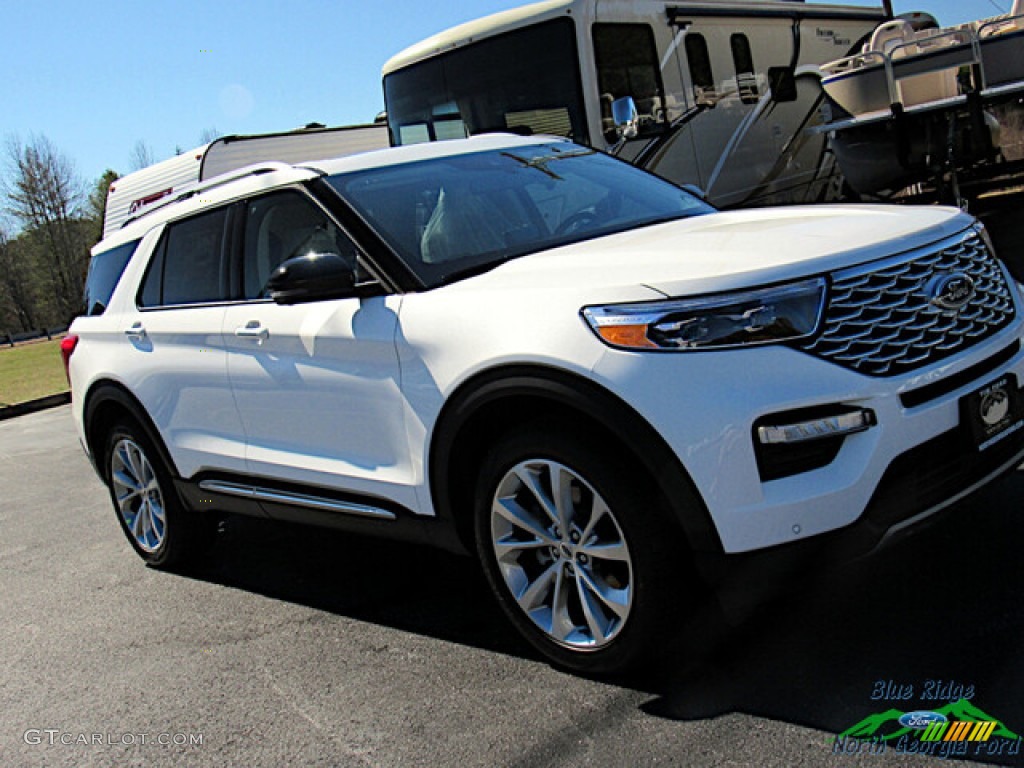2023 Explorer Platinum 4WD - Star White Metallic Tri-Coat / Sandstone photo #24