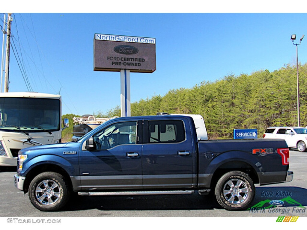 2016 F150 XLT SuperCrew 4x4 - Blue Jeans / Medium Earth Gray photo #2